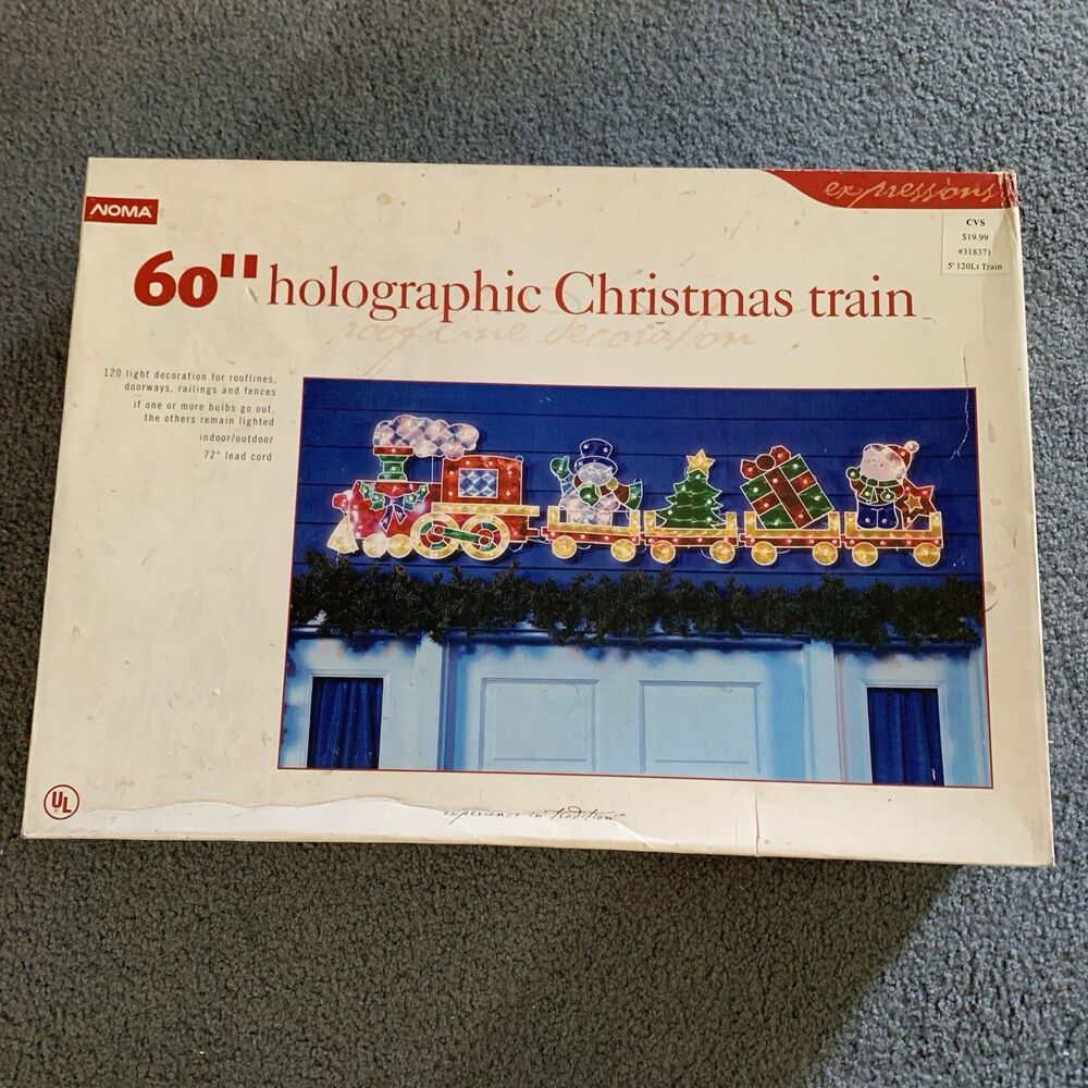 Noma 60” Holographic Christmas Train Outside Decoration Working Holiday Decor